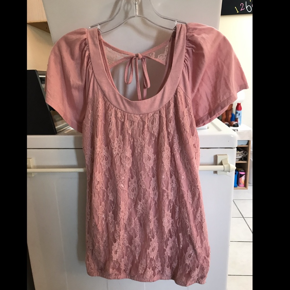 Lace pink shirt